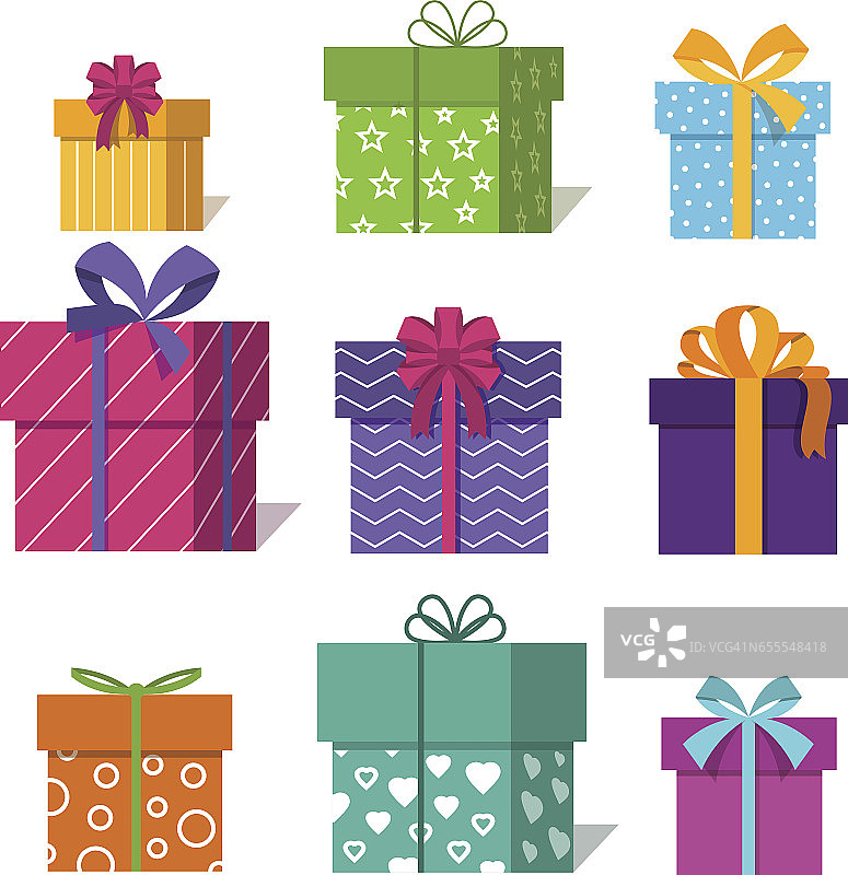 礼物或礼物盒图标为情人节设计矢量插图图片素材