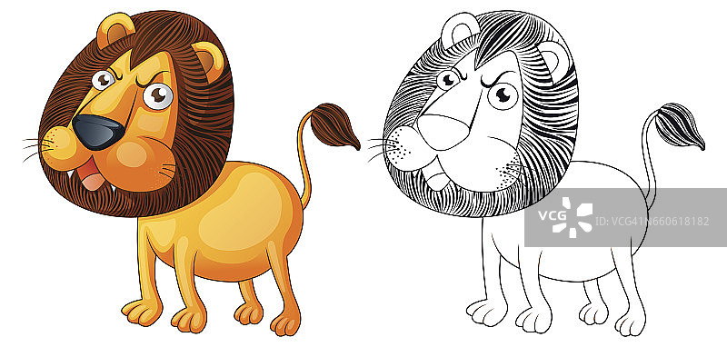 画野狮的涂鸦动物图片素材