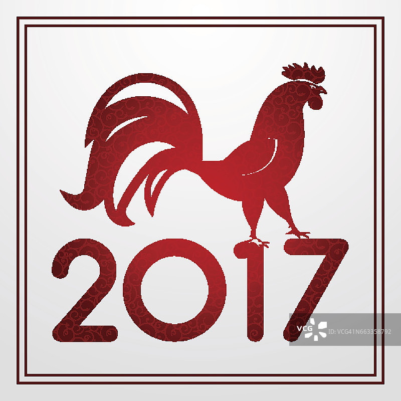 中国农历2017鸡年。向量Illustrati图片素材