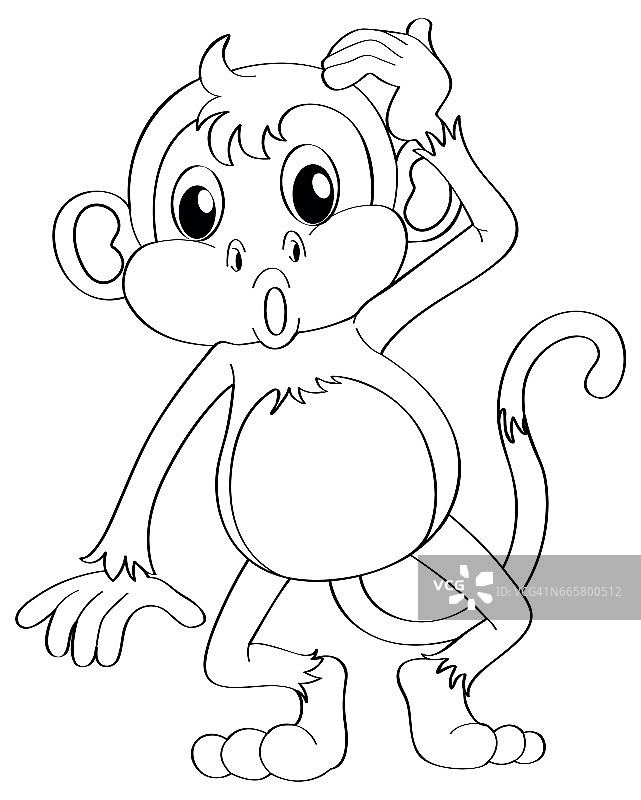 动物轮廓滑稽的猴子图片素材