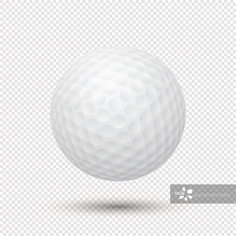 矢量现实飞行高尔夫球特写孤立在透明的背景。EPS10中的设计模板图片素材