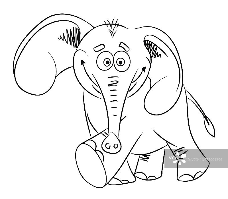 跳舞大象的卡通形象图片素材