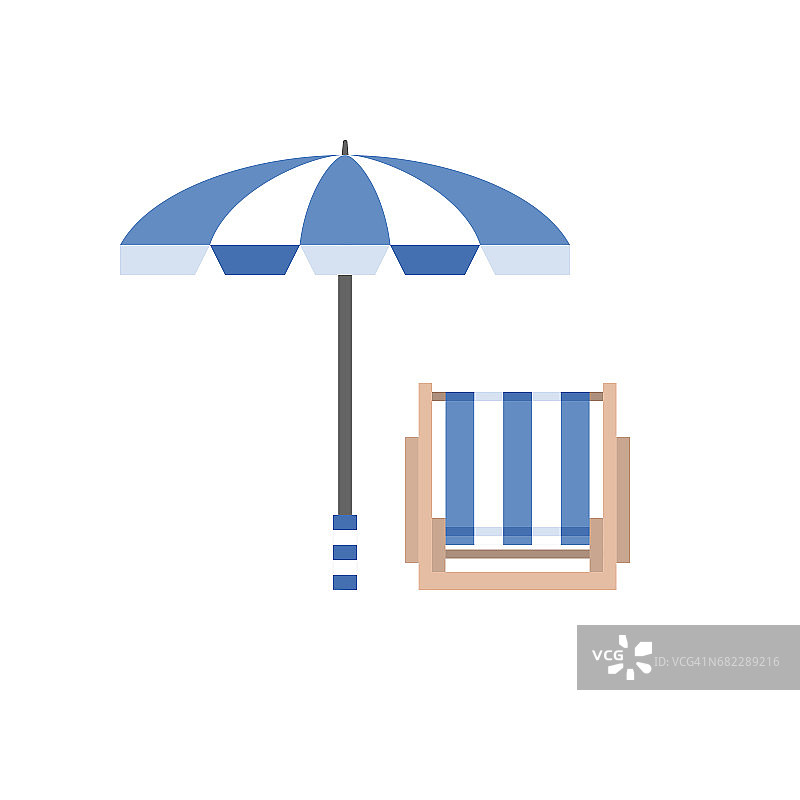 沙滩伞和躺椅图片素材