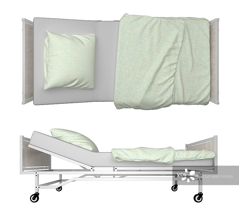 医院病床隔离白色3d渲染图片素材
