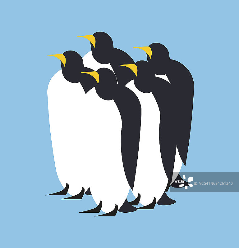 企鹅群。北极的动物。南极和北极的鸟类图片素材