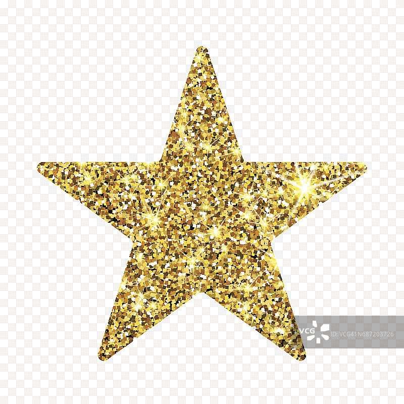 金色闪光矢量星。黄金sparcle。琥珀色的粒子。豪华的设计元素图片素材