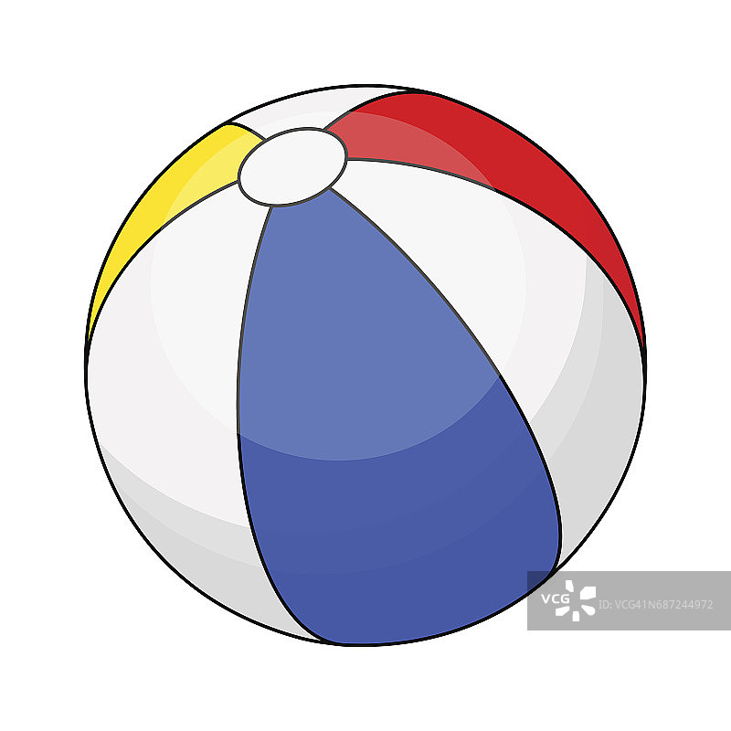 沙滩球矢量符号图标设计。图片素材