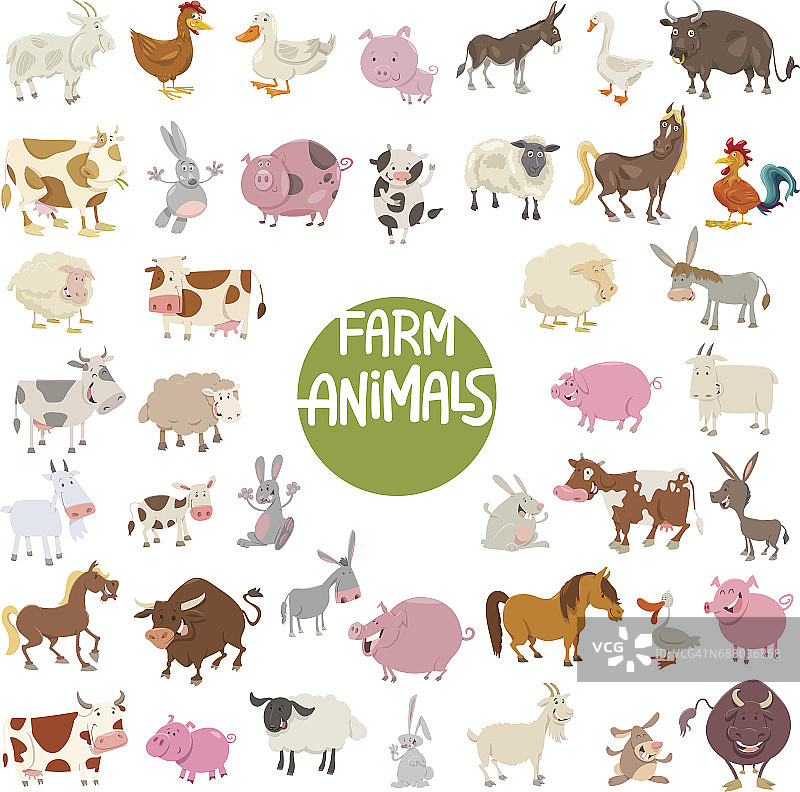 农场动物的角色很大图片素材