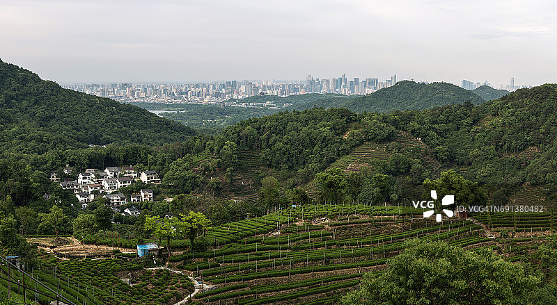 茶园村全景，杭州天际线，中国图片素材