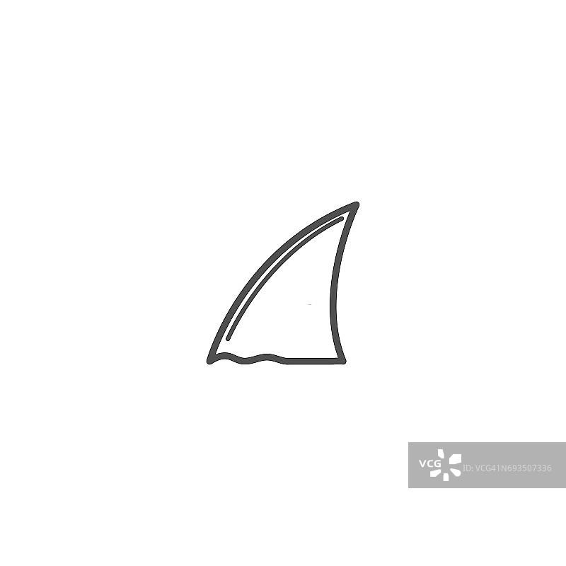 鱼翅图标孤立在白色背景。图片素材