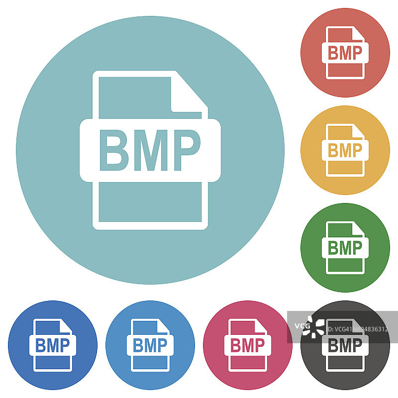 BMP文件格式扁圆图标图片素材