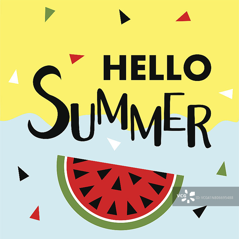夏季横幅用水果，地方文字用西瓜，矢量图片素材
