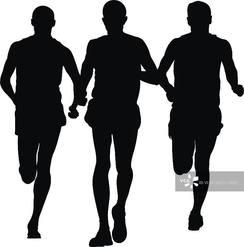 跑步男子组图片素材