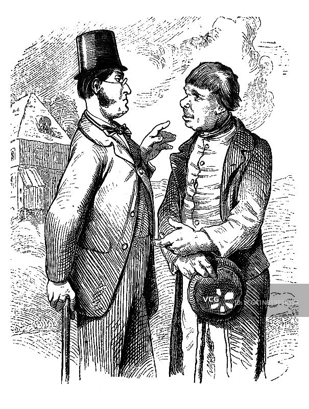 这所贵族宅邸背景上的对话——1867年图片素材