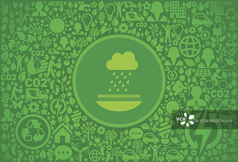 雨云环境绿色矢量图标模式图片素材