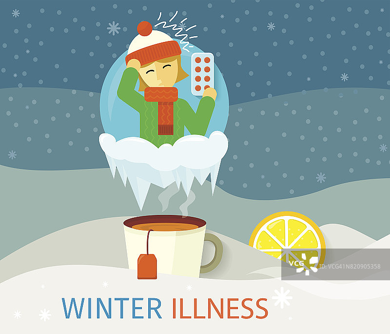 冬季疾病季节人设计图片素材