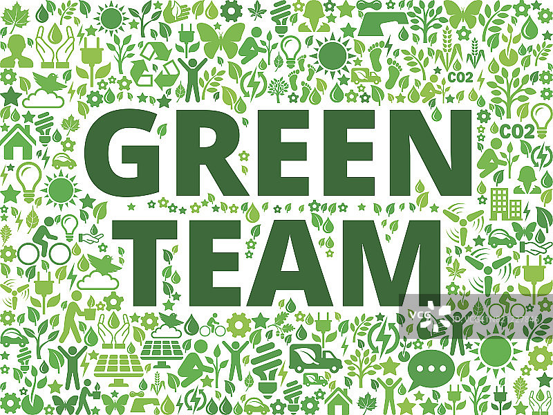 绿色团队环保矢量图标模式图片素材