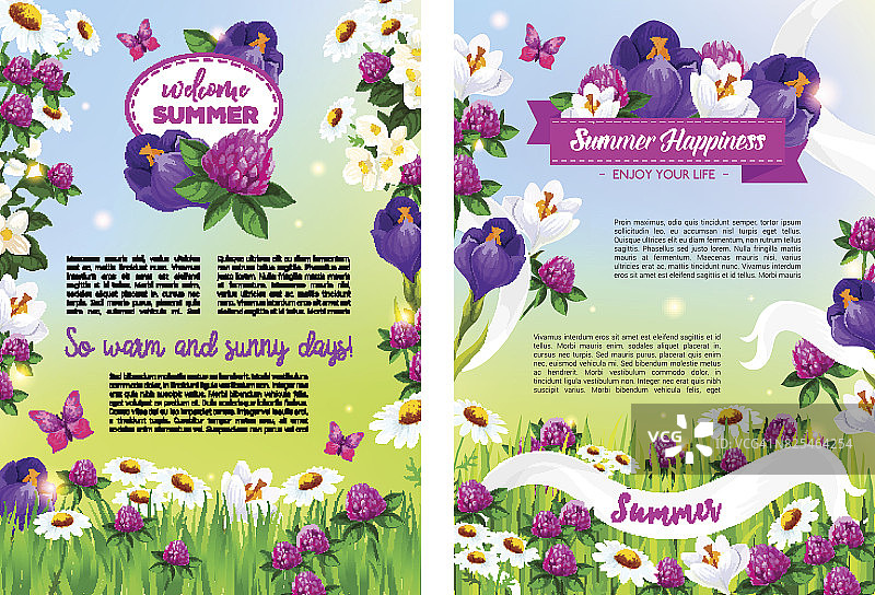 为欢迎夏季海报准备的花束图片素材