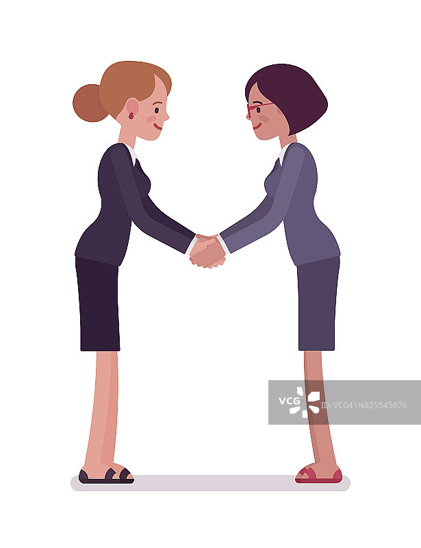 商业女性合作伙伴用双手握手图片素材
