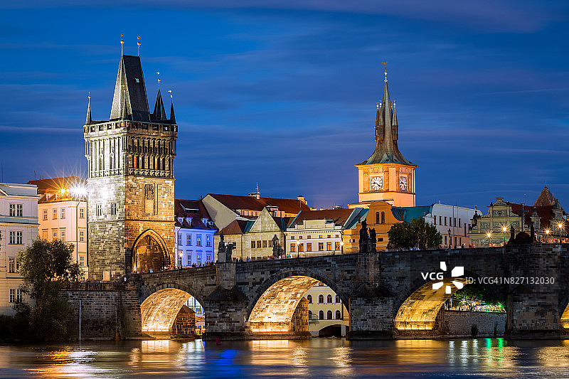 布拉格老城桥塔，Staroměstská vodárna，查尔斯桥，捷克图片素材
