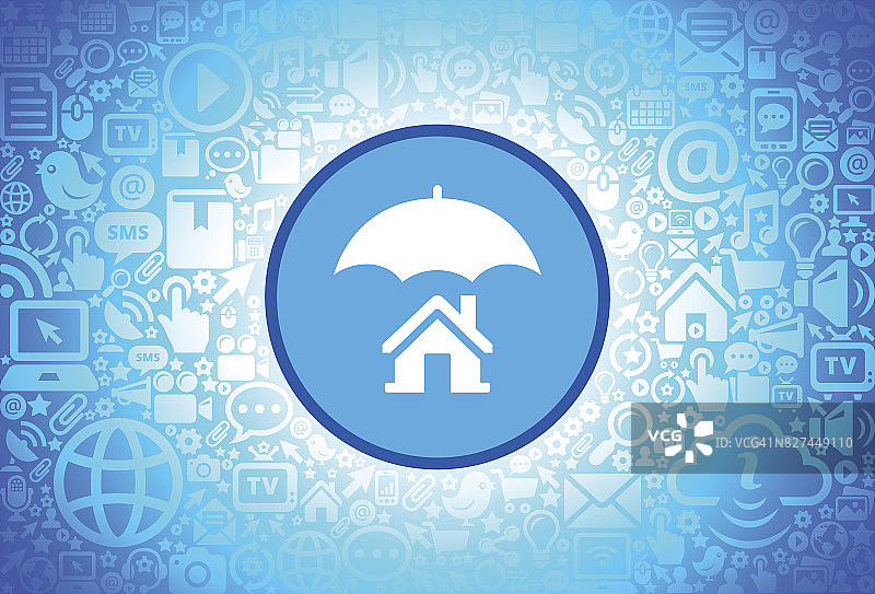 家庭保险图标的互联网技术背景图片素材