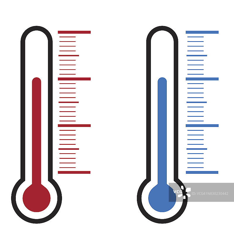 温度计图标上的白色背景矢量插图图片素材