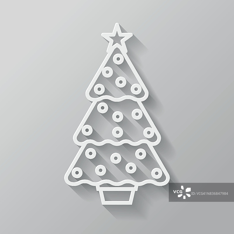 圣诞树细线平设计图标图片素材