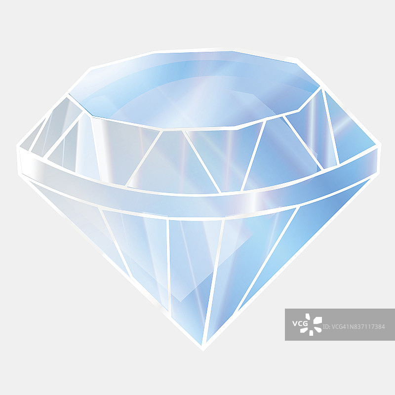 蓝色水晶钻石。Rodolite宝石。设计的原始元素。图片素材