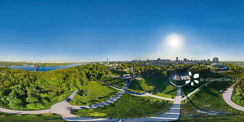 基辅永恒荣耀公园空中360全景图图片素材