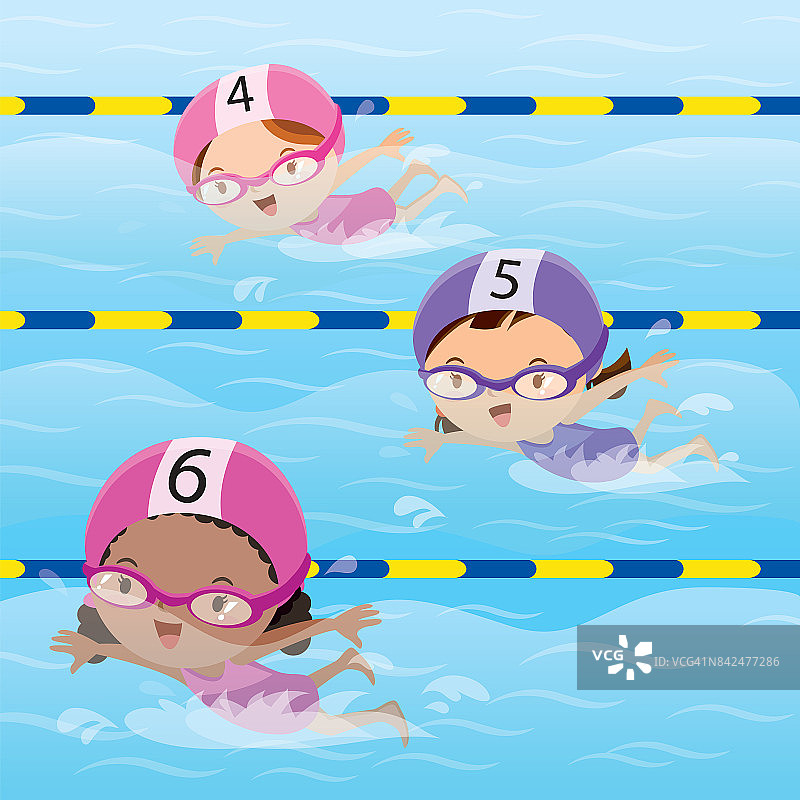 运动员在游泳池里游泳图片素材