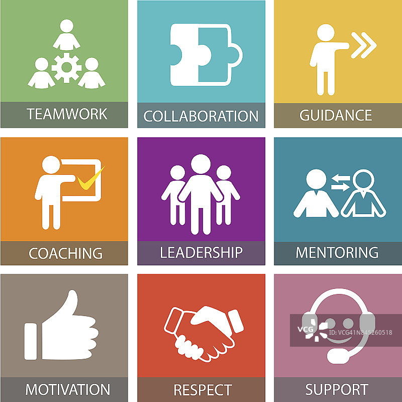 领导业务概念。领袖人物图标排版图片素材