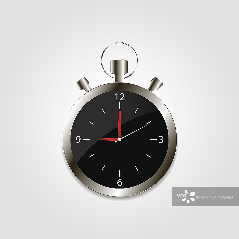 时钟与银色边框图标上的灰色背景图片素材