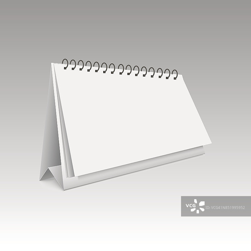 空白日历模型。3d矢量插图上的白色背景。图片素材