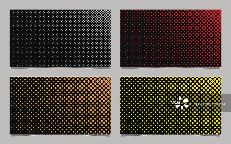 数字半色调圆形图案名片背景设计集-向量公司图形与彩色点图片素材