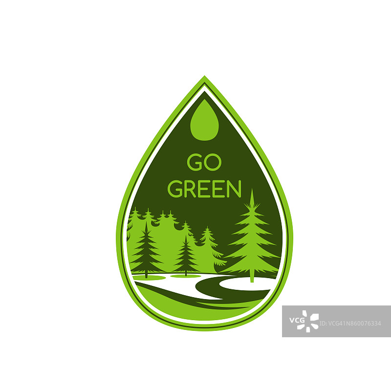 绿色生态树生态环境矢量图标图片素材