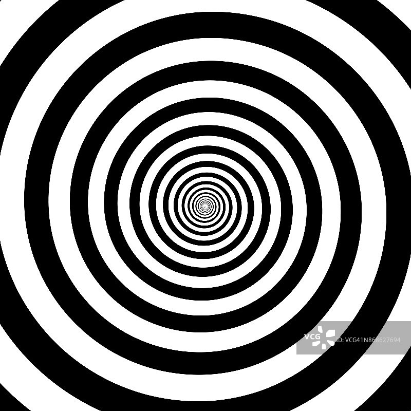 催眠圈抽象黑白光学错觉向量螺旋漩涡图案背景图片素材