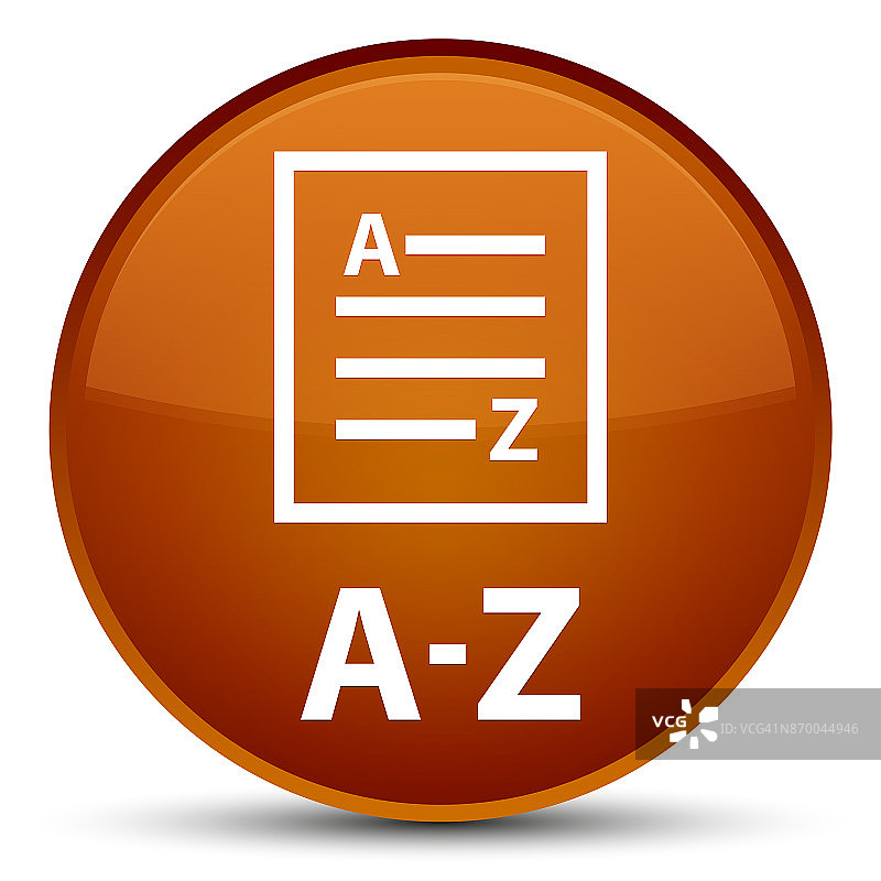 A-Z(列表页面图标)特殊的棕色圆形按钮图片素材