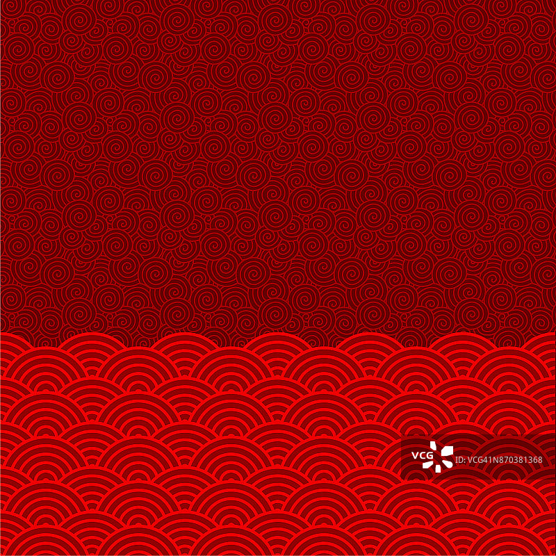 矢量中国东方传统图案背景(波浪图案)图片素材