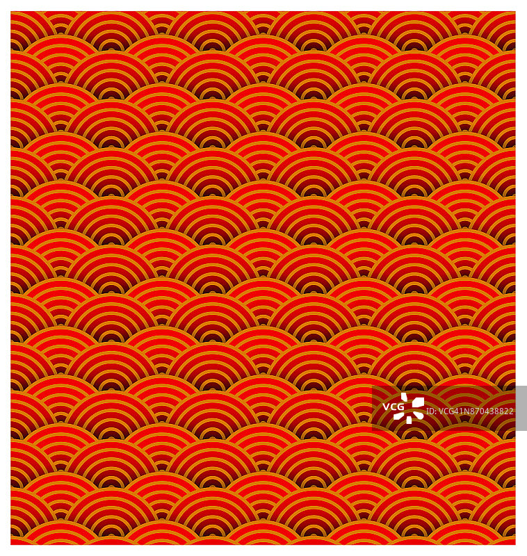 矢量中国东方传统无缝图案背景(波浪图案)图片素材