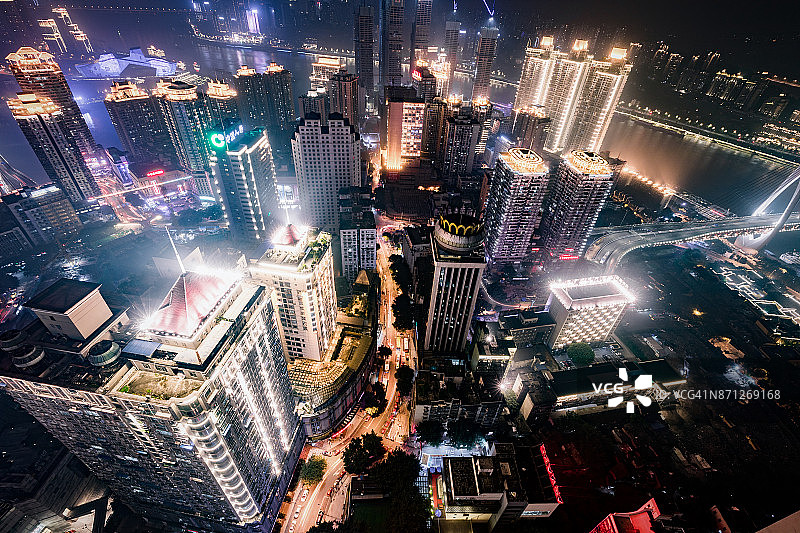 重庆解放碑CBD夜景图片素材