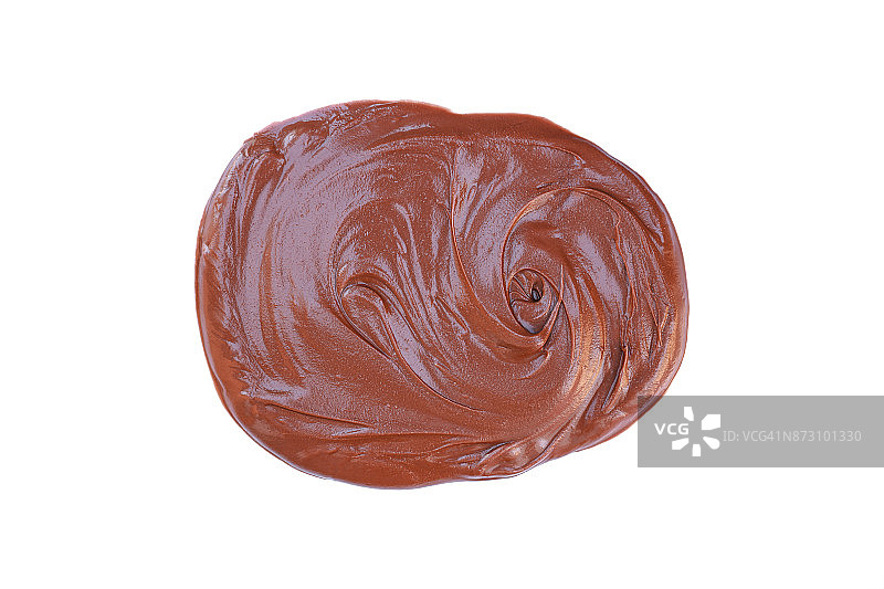 融化的黑巧克力孤立在白巧克力上图片素材