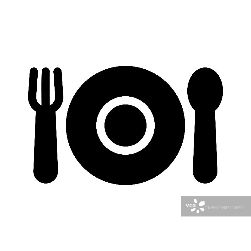 叉子和勺子符号矢量图标图片素材
