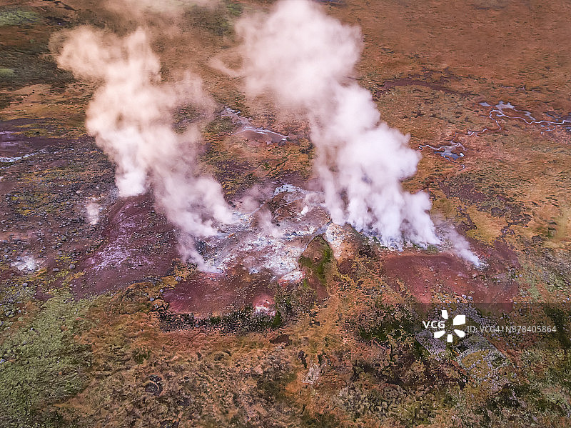 空中蒸地热区，Hellisheidi Heath，冰岛图片素材