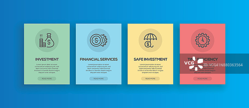手机应用和网页上的银行和金融概念图标图片素材