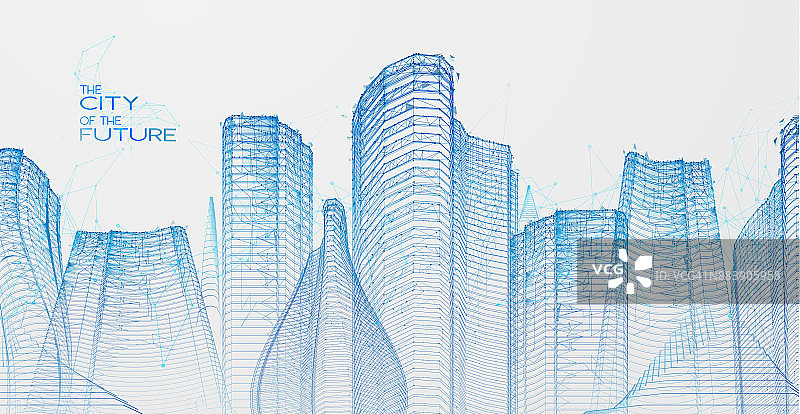 3d多边形城市，未来，未来概念图片素材