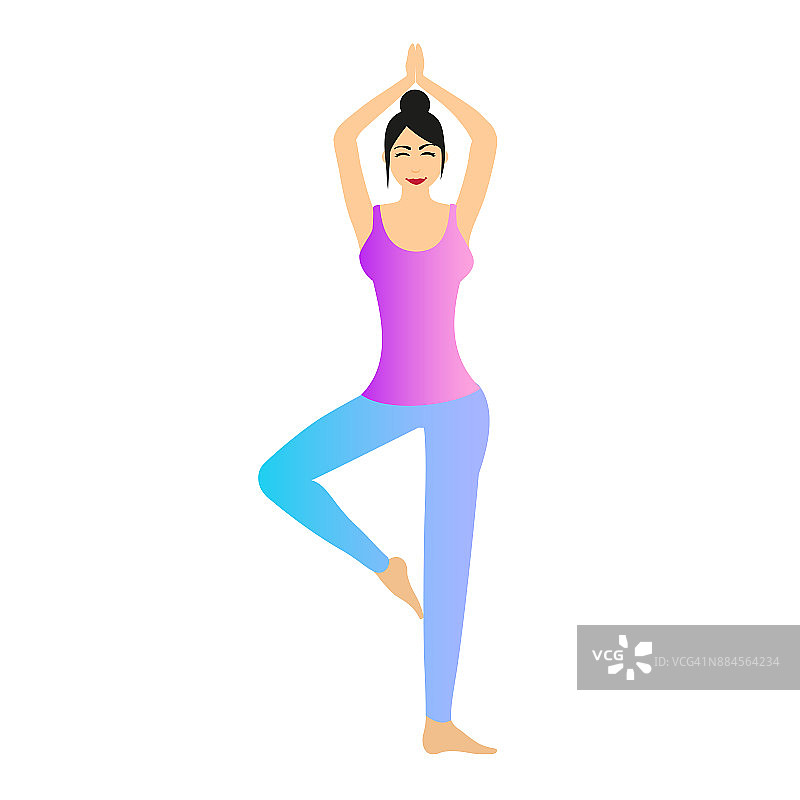 矢量插图的一个女性瑜伽。图片素材