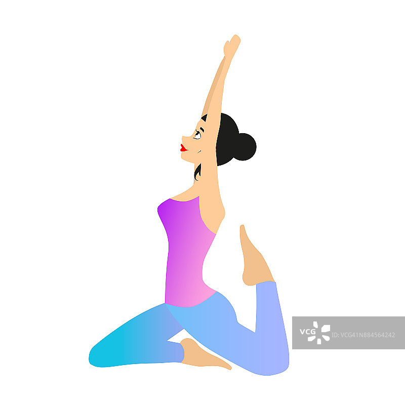 女性瑜伽矢量插图。图片素材