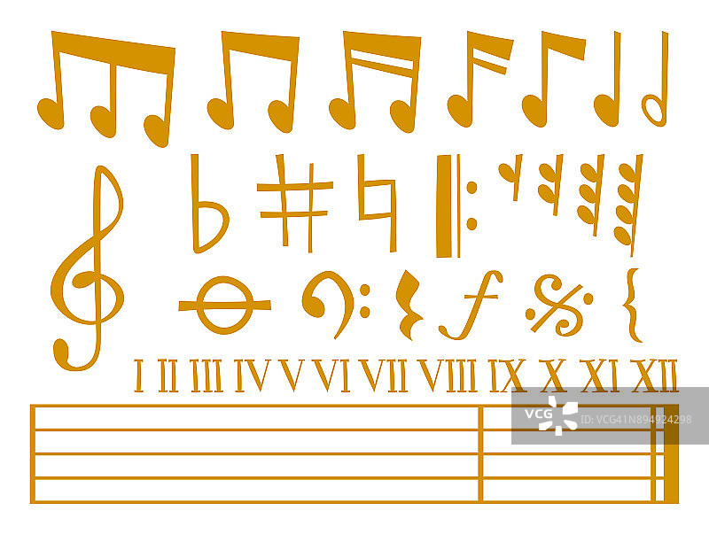 音符音乐向量旋律色彩丰富的音乐家符号声音音符旋律文本书写音频音乐家交响乐插图图片素材