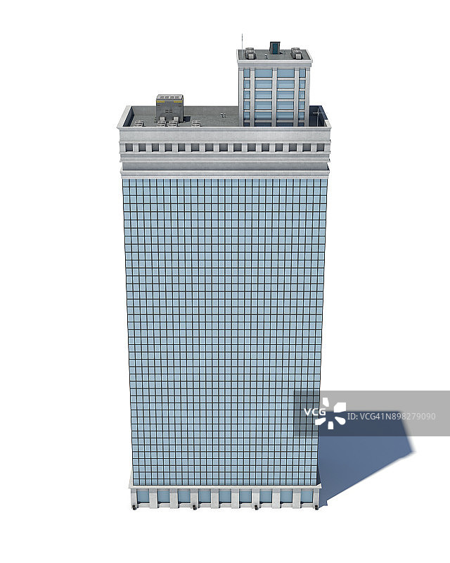 一个白色高办公楼的3d渲染与许多大窗户图片素材