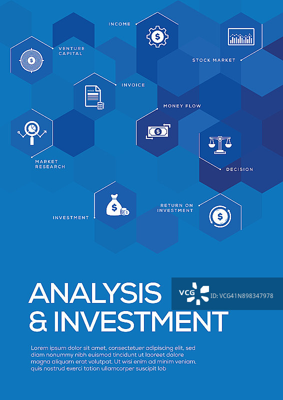 分析和投资。宣传册模板布局，封面设计图片素材